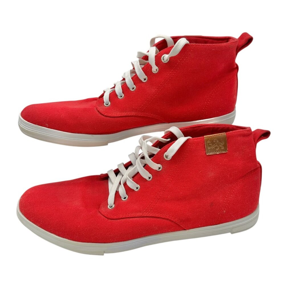 Vlado Footwear High-Top Sneakers Mens Size 13 Red Canvas White Laces